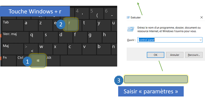Ce tutoriel montre comment ouvrir le panneau de configuration à l'aide de la touche Windows et de la touche r